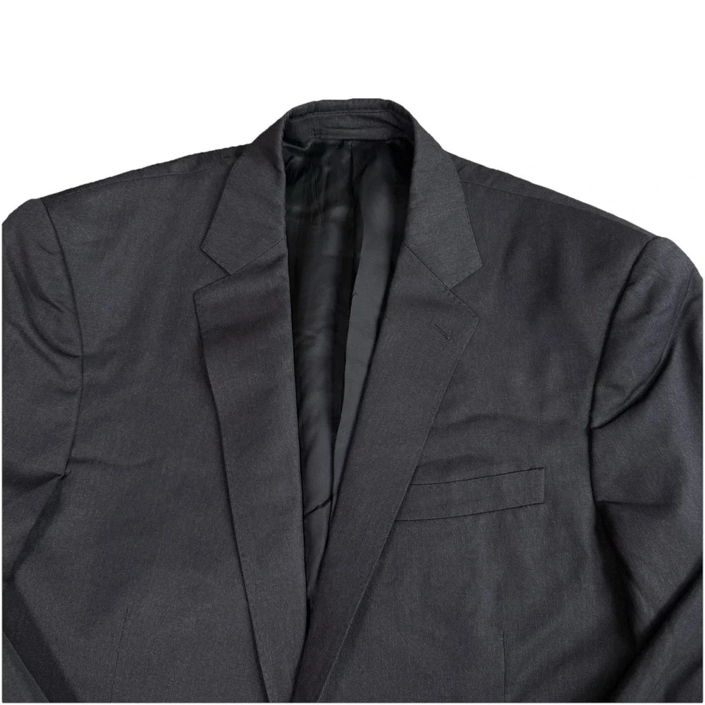 Ralph‎ lauren Blazer Mens 44L Gray Black Label Suit Jacket Wool Italy Sport Coat